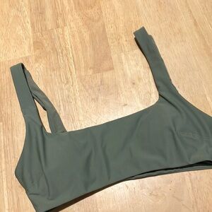 Aerie Green Seamless Bra with Wide Straps